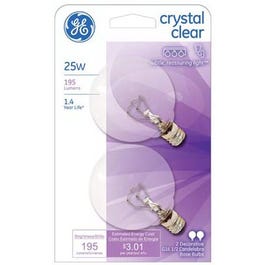 Globe Light Bulbs, Clear, 2-Pk., 25-Watts