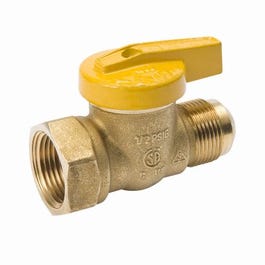 Gas Ball Valve, Brass, Flare x Female, 1/2 x 1/2-In.