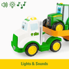 John Deere Lights & Sounds Farmin' Friends Toy Hauling Set with Truck and Backhoe Tractor