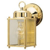 60-Watt Polished Brass Square Wall Lantern