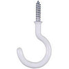 Cup Hook, White, Vinyl Coated, 2-Pk., 1.5-In.