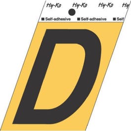 Address Letters, D, Black/Gold Aluminum, Adhesive, 3.5-In.