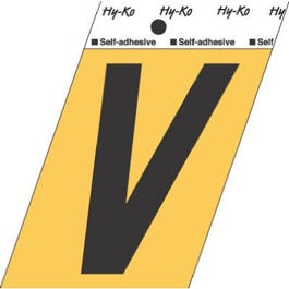 Address Letters, V, Black/Gold Aluminum, Adhesive, 3.5-In.