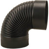 Black Stove Pipe Corrugated Elbow, 24-Ga., 8-In.