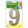 Prestige Series House Address Number 9, Satin Nickel, 5-In.