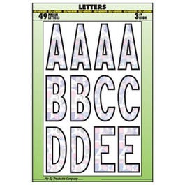 House Address Letter Set, Peel & Stick, Silver/Prism Vinyl, 3-In.