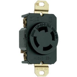 Locking Outlet, Black,  NEMA L15-30r, 250-Volt