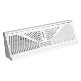 Baseboard Diffuser, Sunburst, White Steel, 18-In.