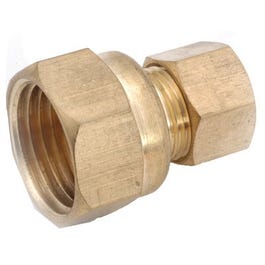 Adapter, Brass, Compression, Female, 1/4 x 1/4-In.