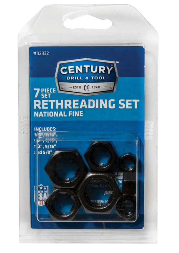 Century Drill And Tool 7 Piece Fractional Nf Rethreading Set (7 Piece)