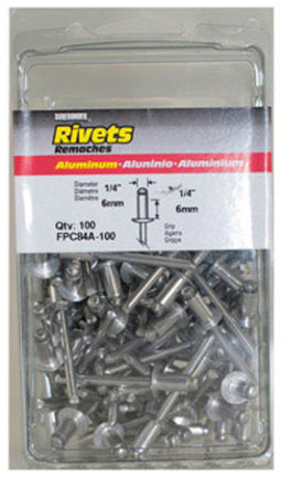 RIVETS 1/4IN X 3/8IN ALUMINIUM