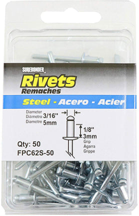 POP RIVETS 3/16IN STEEL SHORT 50PK