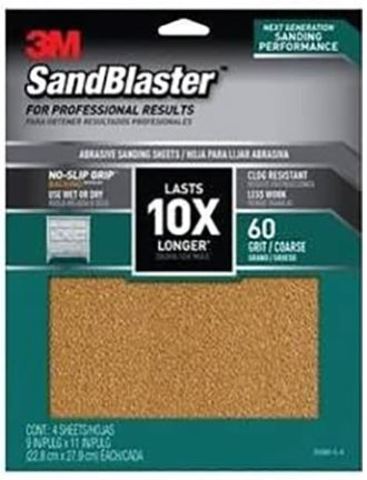 SANDPAPER 9 X 11 4PK 100 GRT SANDBLSTR