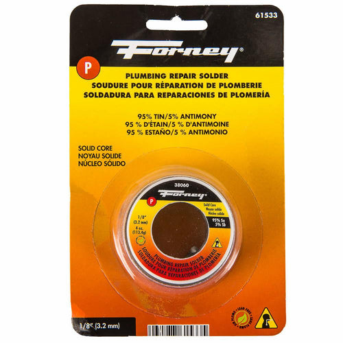 Forney Solder, LF, Plumbing Repair, Solid Core, 1/8, 4 oz.