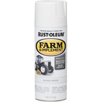 Rust-Oleum 280132 Farm & Equipment Spray Paint, Gloss White ~ 12 oz