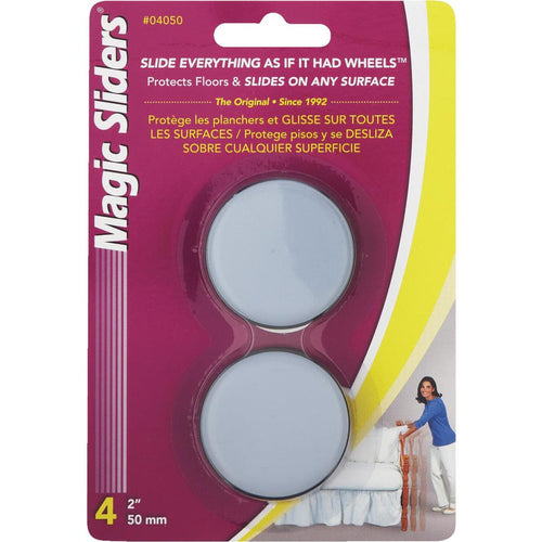 Magic Sliders 2 In. Round Self Adhesive Furniture Glide,(4-Pack)