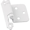 Laurey White Self-Closing Overlay Hinge with Wood Screws (2-Pack)