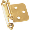 Laurey Polished Brass Self-Closing Overlay Hinge with Wood Screws (2-Pack)