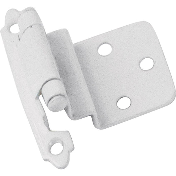 Laurey White 3/8 In. Self-Closing Inset Hinge, (2-Pack)