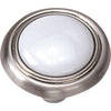 Laurey Satin Chrome & White Porcelain Accent 1-1/4 In. Cabinet Knob