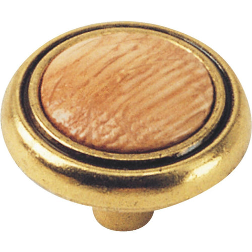 Laurey Oak & Light Brass 1-1/4 In. Cabinet Knob