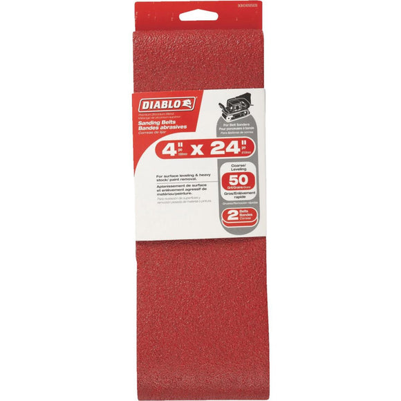 Diablo 4 In. x 24 In. 50 Grit General Purpose Sanding Belt (2-Pack)