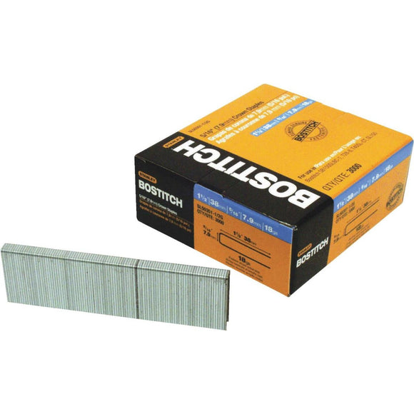 Bostitch 18-Gauge 5/16 In. x 1-1/2 In. Pneumatic Cap Staples (3000 Ct.)