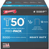 Arrow T50 Pro-Pack Heavy-Duty Staple, 1/2 In. (5000-Pack)