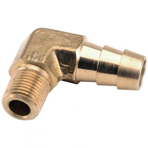 Anderson Metals 3/8 In. MIP X 1/2 In. Hose Barbed 90 Deg. Brass Elbow (1/4 Bend) (3/8