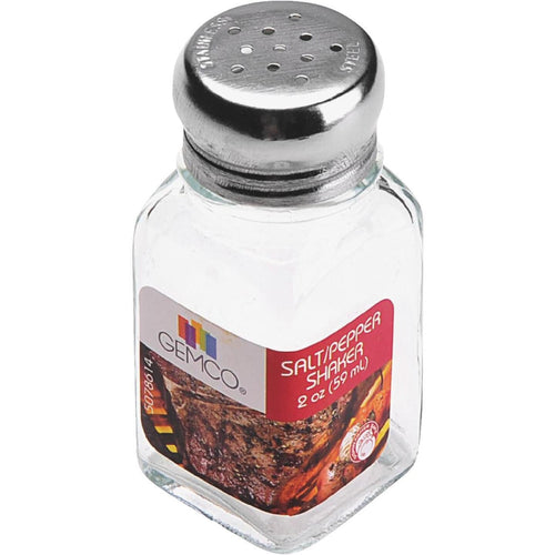 Gemco 2 Oz. Glass Square Salt & Pepper Shaker Set