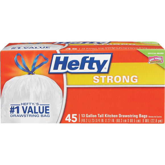 Hefty 13 Gal. Tall Kitchen White Trash Bag (45-Count)