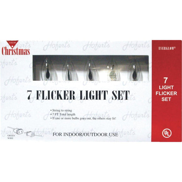 J Hofert Clear 7-Bulb C18 Incandescent Flicker Light Set