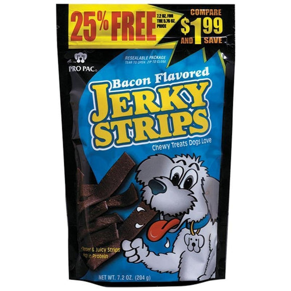 Pro Pac Jerky Strips Dog Treats (Bacon)